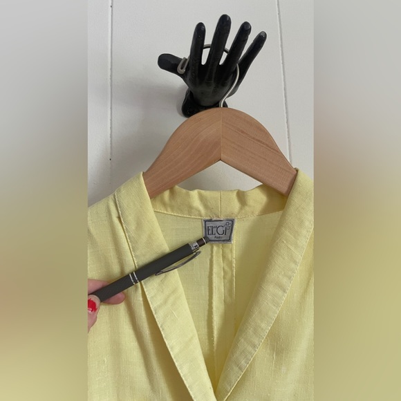 Vintage El and Gi yellow accordion summer dress. Medium, lightweight, cotton. - Picture 3 of 5